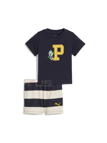 БЕБЕШКИ СПОРТЕН ЕКИП ЗА МОМЧЕ PUMA 63098616 MINICATS SUPER PUMA TEE AND SHORTS SET INF ТЪМНОСИН