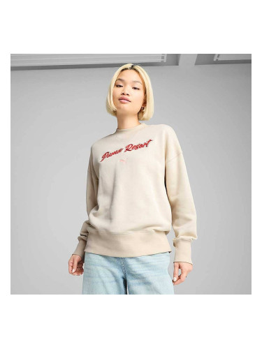 ДАМСКА БЛУЗА PUMA 63004687 PREMIUM ESS OVERSIZED GRAPHIC CREW БЕЖОВА