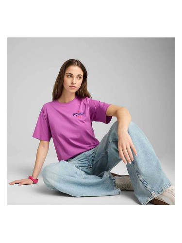 ДАМСКА ТЕНИСКА PUMA 62981389 WARDROBE ESS FLORAL PACK RELAXED GRAPHIC TEE ЛИЛАВА