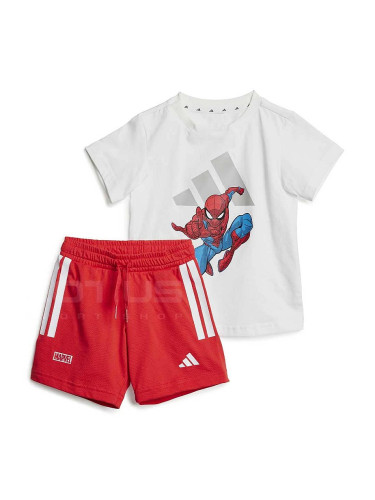 БЕБЕШКИ СПОРТЕН ЕКИП ЗА МОМЧЕ ADIDAS JF3629 MRVL SPIDERMAN T SET БЯЛ/ЧЕРВЕН