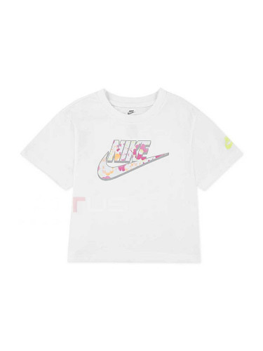ДЕТСКА ТЕНИСКА ЗА МОМИЧЕ NIKE 36M612-001 FLOW-RAL BOXY GRAPHIC TEE БЯЛА