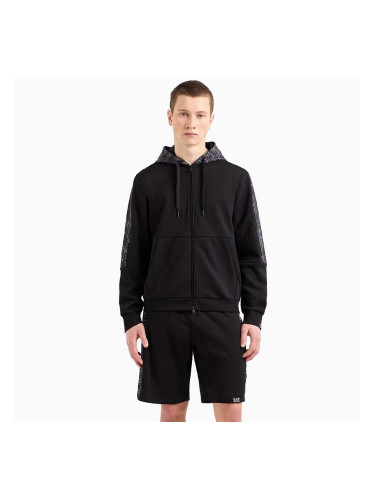 МЪЖКО ГОРНИЩЕ EA7 EMPORIO ARMANI 7M000209-UC001 GRAPHIC SERIES M HOODIE FZ MONOGRAM PRINTED ЧЕРНО