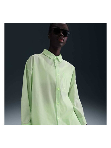 ДАМСКО ГОРНИЩЕ NIKE HJ0715-701 NSW CHLL PPLN LS BTN TOP ЕЛЕКТРИКОВО ЗЕЛЕНО