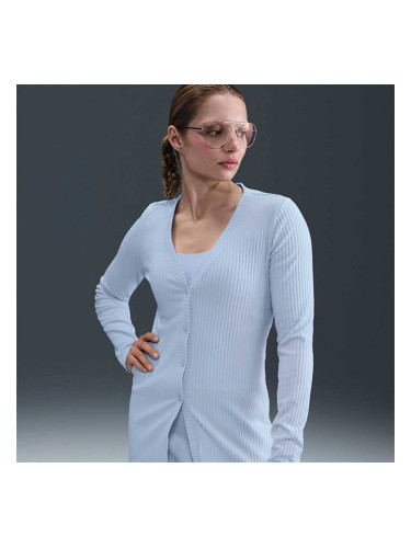 ДАМСКО ГОРНИЩЕ NIKE HJ1242-423 NSW NK CHLL KNT RIB CARDIGAN СВЕТЛОСИНЬО