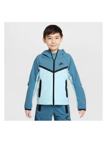 ДЕТСКО ГОРНИЩЕ ЗА МОМЧЕ NIKE HQ8911-476 NSW TCH WVN FZ JKT PD СВЕТЛОСИНЬО