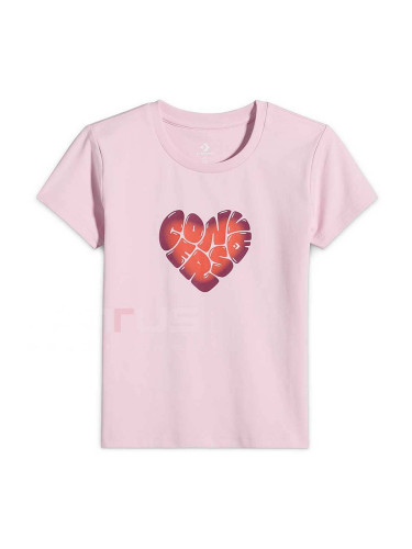 ДАМСКА ТЕНИСКА CONVERSE 10028331-A01 HEART GRAPHIC TEE РОЗОВА