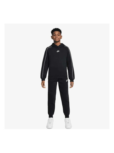 ДЕТСКИ СПОРТЕН ЕКИП ЗА МОМЧЕ NIKE HQ9318-010 NSW CLUB FLC HDY TRACKSUIT ЧЕРЕН