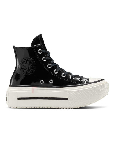 ДАМСКИ КЕЦОВЕ CONVERSE A12977C CHUCK TAYLOR ALL STAR LIFT DOUBLE STACK LTHR ЧЕРНИ