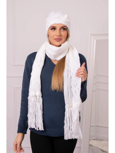 Kesi Women's set with a shawl Dorota K366 white
