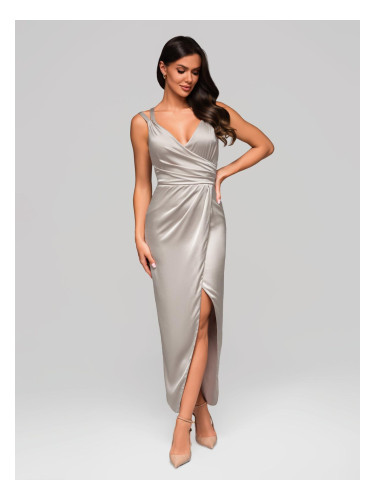 Edoti Women's midi dress with slim straps and a sweetheart neckline LIDIA DL