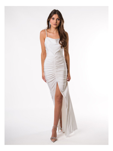 Edoti Women's maxi dress on slim straps with a straight neckline KYLIE DL