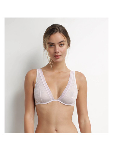 DIM ROMANCE UNDERWIRE FOULARD BRA - Women's Lace Bra with Underwire - Pink