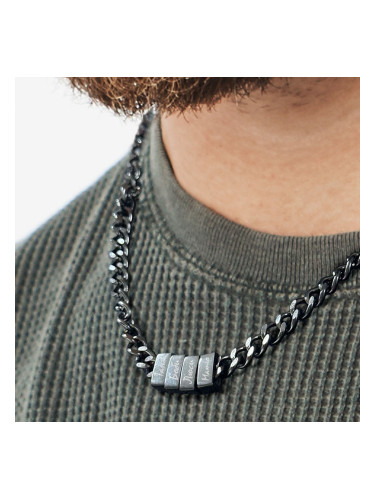 Мъжко колие с рингове за гравиране – черно