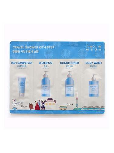 Комплект за коса и тяло в 4 стъпки Special Size ASUS TRAVEL SHOWER KIT 4 STEP