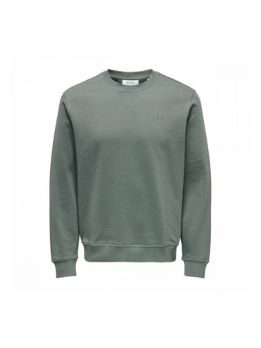 Мъжки суичър без качулка Only & Sons Onsdan Unshed Reg Crew Neck Тъмнозелено - L