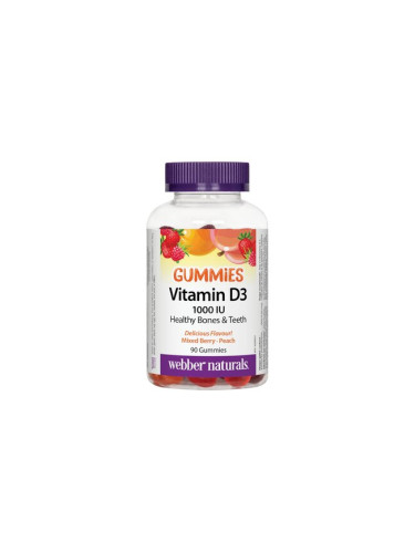 Витамин D3 Гъми 1000 IU 90 желирани таблетки | Webber Naturals