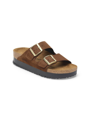 Birkenstock Arizona PAP Flex Platform Nubuk Leather Narrow Fit Brown Жени - Сандали Birkenstock - Кафяв - 1028366-7 - Size: 7