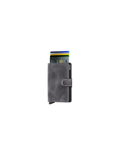 Secrid Miniwallet Vintage Grey Black Unisex - Портфейли Secrid - Черен - MV-Grey-Black-One-size - Size: One size