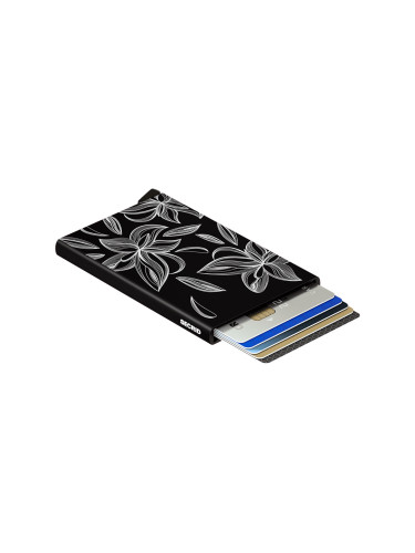 Secrid Cardprotector Laser Magnolia Black Unisex - Портфейли Secrid - Черен - CLa-Magnolia-Black-One-size - Size: One size