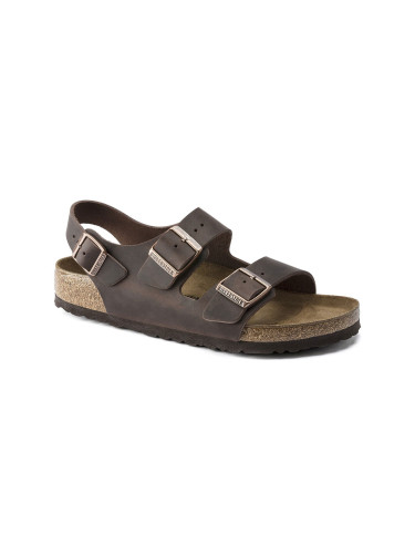 Birkenstock Milano Natural Leather Oiled Regular Fit Unisex - Сандали Birkenstock - Кафяв - 0034871-5.5 - Size: 5.5