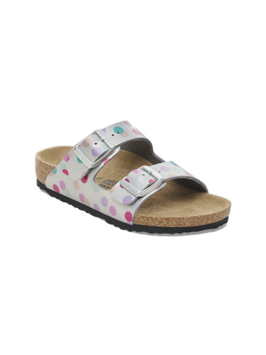Birkenstock Arizona Kids BF Elec. Metal. Silver Dots Regular Fit Жени,Деца - Сандали Birkenstock - Silver - 1029805-4.5 - Size: 4.5