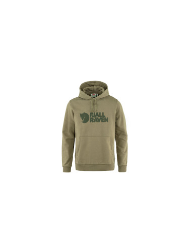 Fjällräven Logo Hoodie M Light Olive Мъже - Суитшърти и блузи с качулка Fjällräven - Зелен - F84144-622-M - Size: M