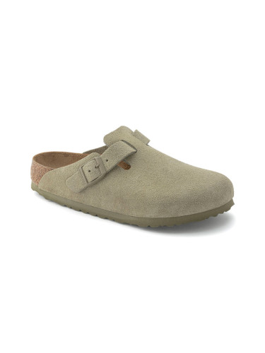 Birkenstock Boston Suede Leather Regular Fit Faded Khaki Unisex - Сандали Birkenstock - Сив - 1025788-2.5 - Size: 2.5