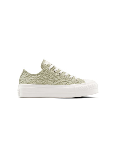 Converse Chuck Taylor All Star Lift Platform Textured Material Green Жени - Спортни обувки Converse - Зелен - A13524C-4.5 - Size: 4.5