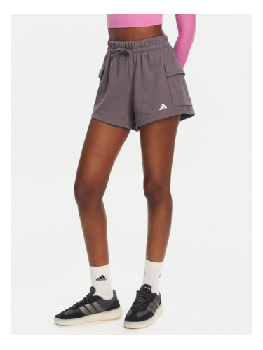 adidas Спортни шорти Essentials Small Logo JC5700 Сив Loose Fit