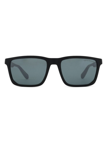 Emporio Armani EA 4219 50016G 57 - правоъгълна слънчеви очила, мъжки, черни, огледални