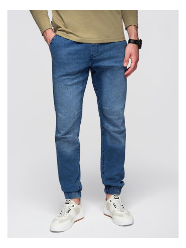 Ombre Men's wash-effect denim JOGGERS pants - blue
