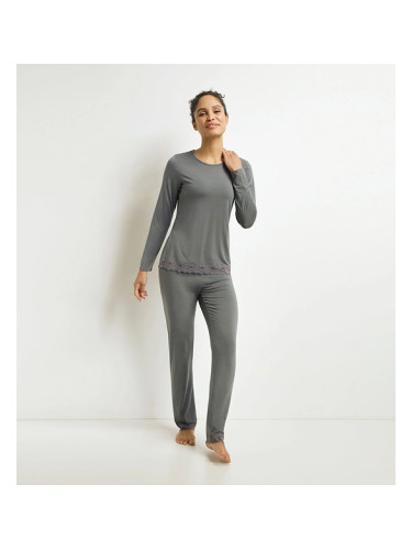 DIM MODAL PYJAMAS SET - Women's Modal Pajamas - Grey