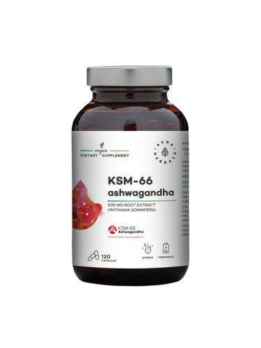 Ашваганда (KSM-66) 200 mg 120 капсули | Aura Herbals