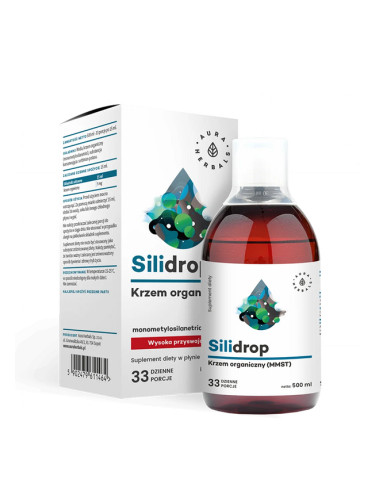 Грижа за косата, кожата и ноктите - Органичен Силиций - Silidrop, 5 mg х 500 ml Aura Herbals