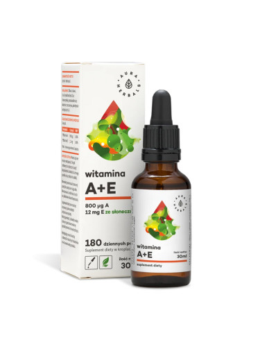 Зрение и имунитет - Витамин А (800 μg) + Е (12 mg), 30 ml капки Aura Herbals