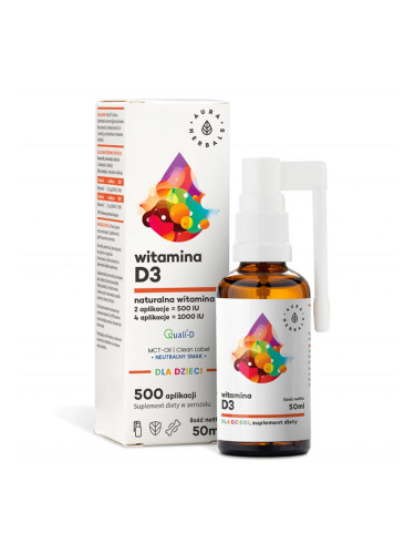 Витамин D3 за Деца и Възрастни 50 ml орален спрей | Aura Herbals