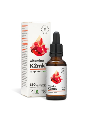 Подобрява плътността на костите - Витамин К2 (МК7), 30 ml капки Aura Herbals