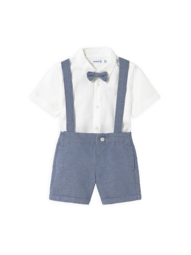 Mayoral Комплект от риза и текстилни шорти 1250 Син Regular Fit