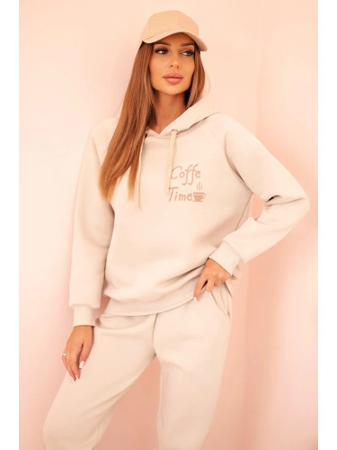 Polski Women's cotton insulated set with print beige