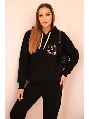 Polski Women's cotton thermal set with print black