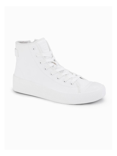 Ombre Men's high-top sneakers with zipper for easy on - white