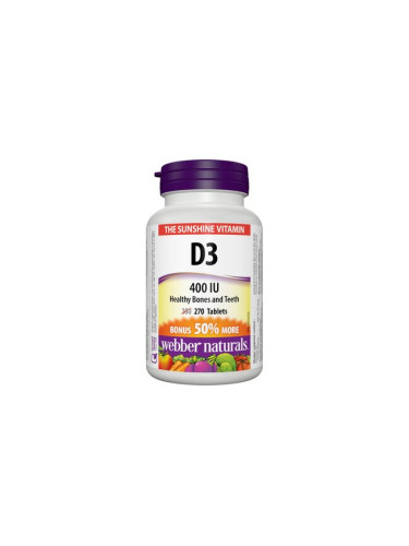 Витамин D3 400 IU 270 таблетки | Webber Naturals