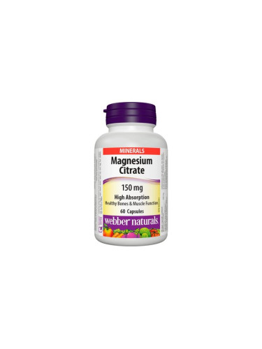 Магнезий (цитрат) 150 mg 60 капсули | Webber Naturals