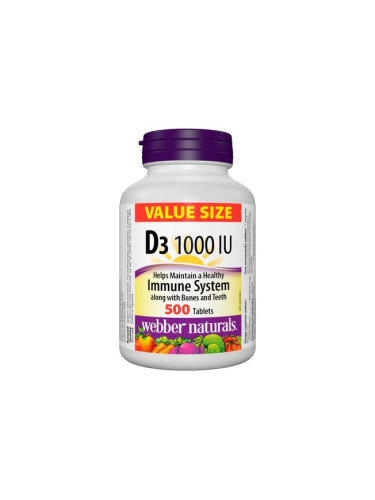 Витамин D3 1000 IU 500 таблетки | Webber Naturals