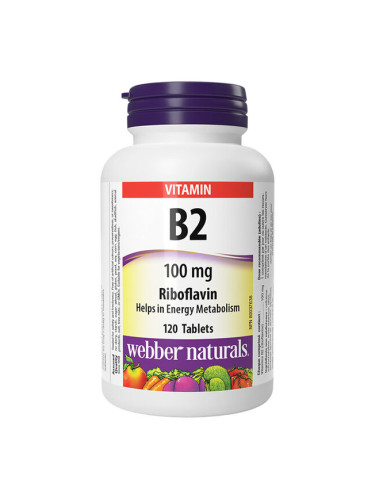 Витамин B2 (рибофлавин) 100 mg 120 таблетки | Webber Naturals