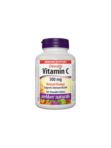 Витамин С 500 mg 120 дъвчащи таблетки с вкус на портокал | Webber Naturals