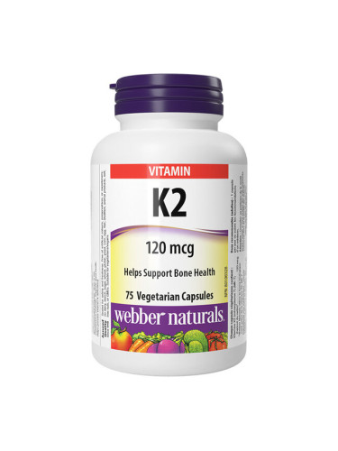 Витамин К2 120 µg 75 V капсули | Webber Naturals