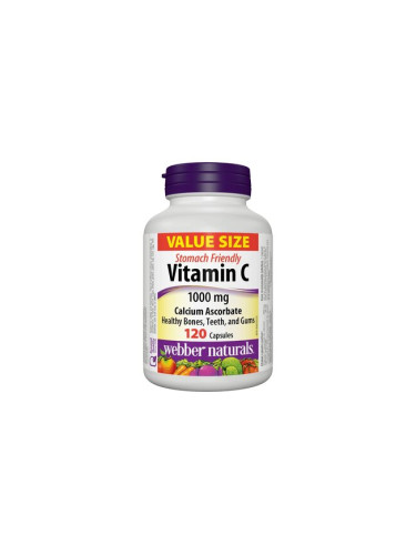 Витамин С (калциев аскорбат) 1000 mg 120 капсули | Webber Naturals