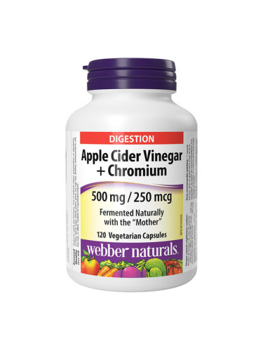Ябълков оцет 500 mg + Хром 250 µg 120 капсули | Webber Naturals