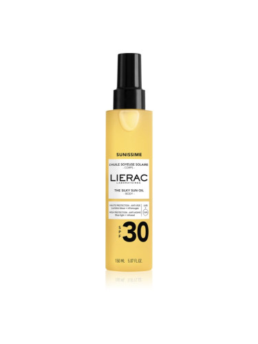 Lierac Sunissime The Silky Sun Oil масло за грижа и придобиване на тен в спрей SPF 30 150 мл.